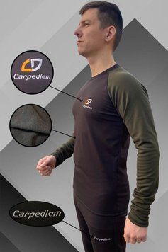Комплект чоловічої термобілизни S "NORTHTEC FLEECE" (чорний-олива) 00009622S фото