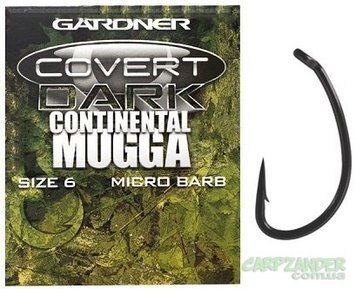 КРЮЧОК GARDNER COVER CONTINENTAL DARK MUGGA HOOKS BARBED #4 10ШТ 234612 фото