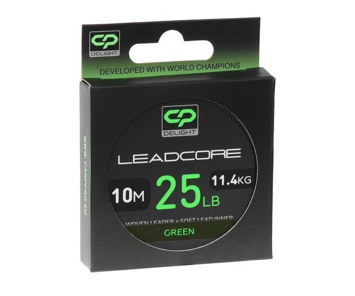 Ледкор 10м 25b Carp Pro Deligth Leadcore Green CP4925 фото