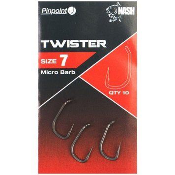 Гачки Nash - Pinpoint Twister Barbed Hooks №10 10 шт  2915464480 фото